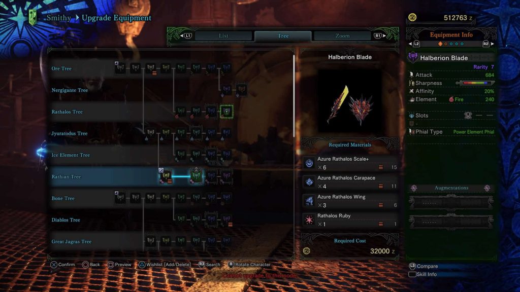 Halberion Blade - Rathalos Tree