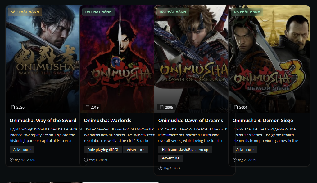 Onimusha Series cover art